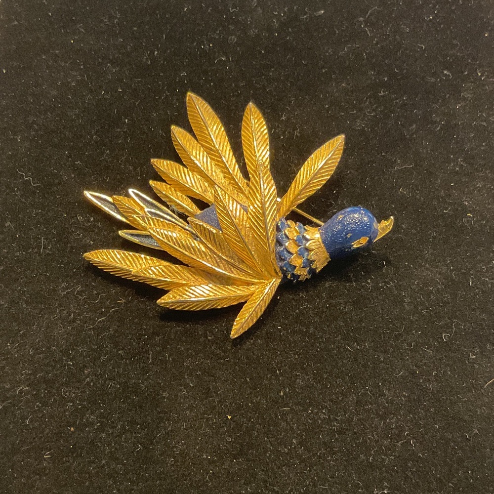Vintage 1960’s Signed St. Labre Enamel Blue Bird Brooch